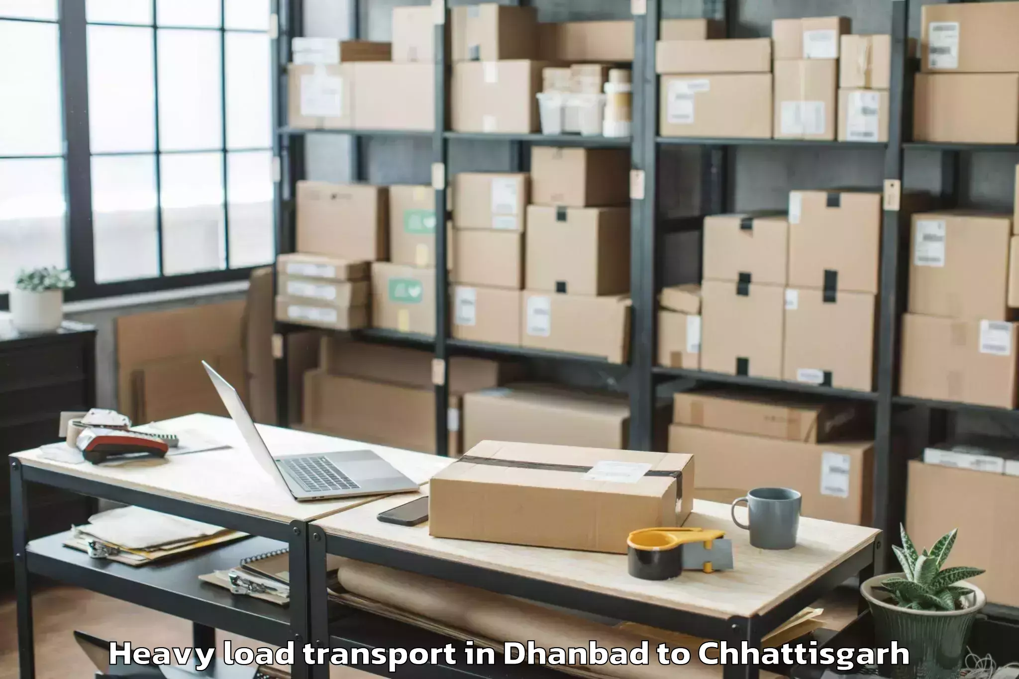 Book Dhanbad to Gaurela Heavy Load Transport Online